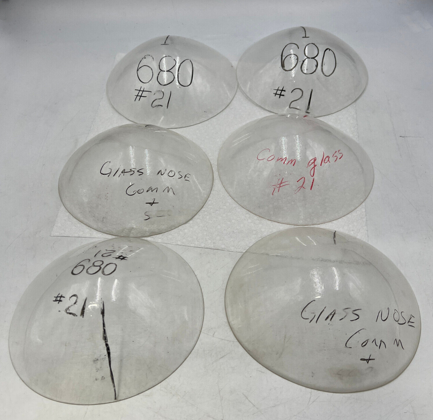 Six Vintage Radome Cap Aircraft Airplane Glass Plastic Nose P/N 680 DTA680G-N Six Vintage Radome Cap Aircraft Airplane Glass Plastic Nose P/N 680 DTA680G-N