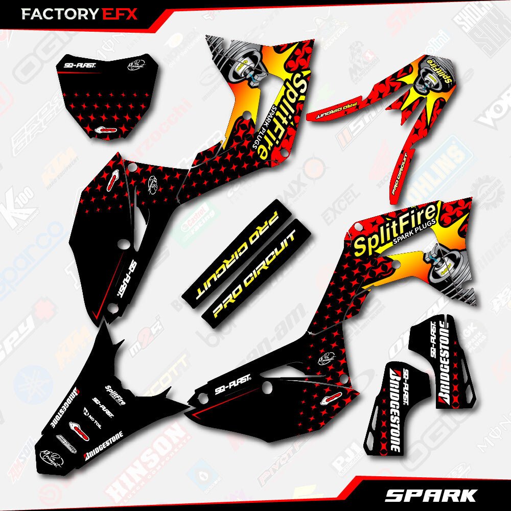 Red Spark Racing Graphics Kit fits Honda CRF250 18-21 Crf 250 Crf250f