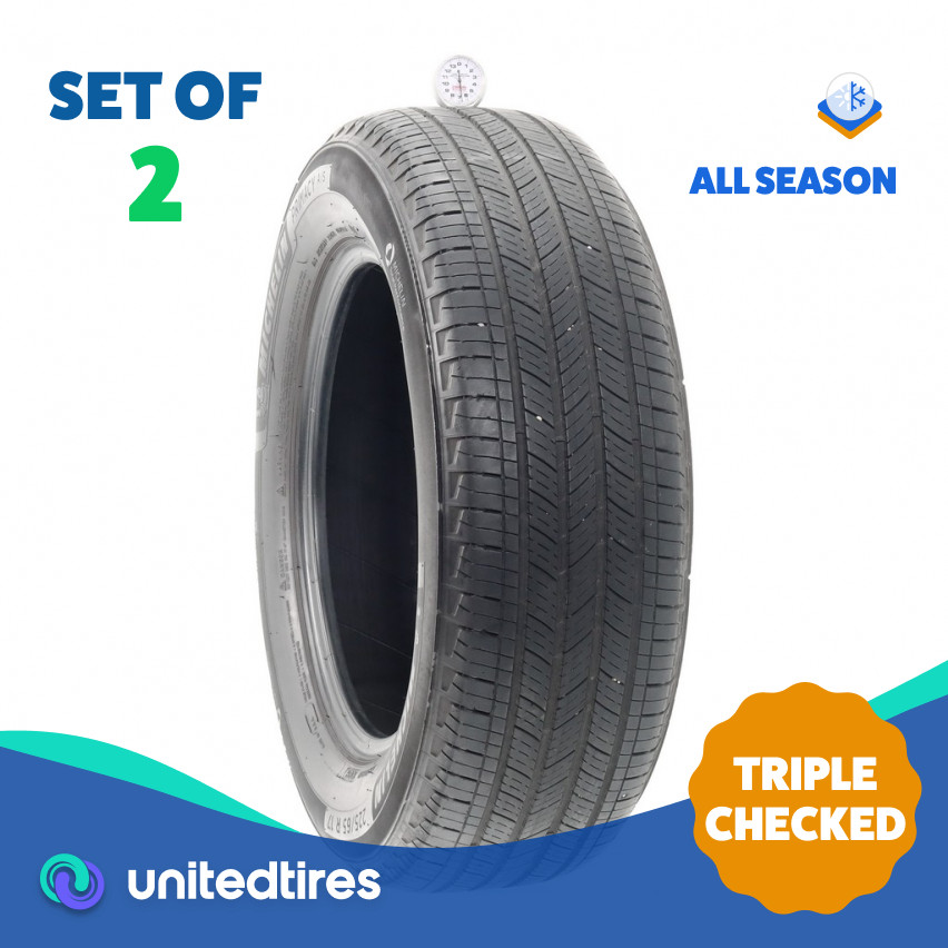 Set of (2) Used 225/65R17 Michelin Primacy A/S 102H - 6.5/32