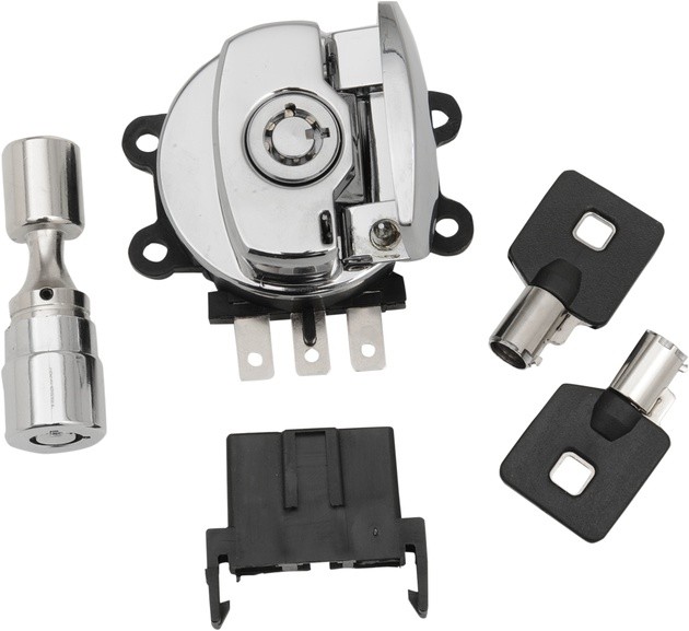 Drag Specialties Side Hinge Ignition Switch with Fork Lock Chrome #1072712