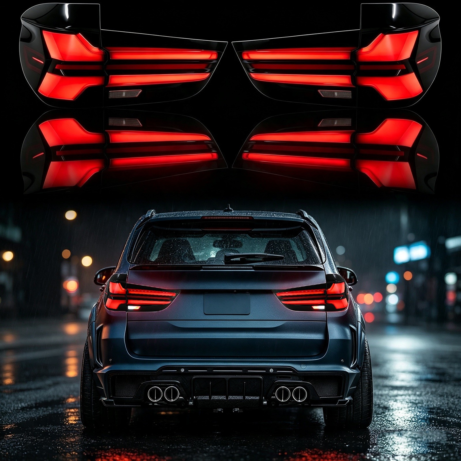 FULL LED SMOKED Sequential Tail Lights For BMW X5 F15 2014-2018 Rear Lamps LH+RH FULL LED SMOKED Sequential Tail Lights For BMW X5 F15 2014-2018 Rear Lamps LH+RH