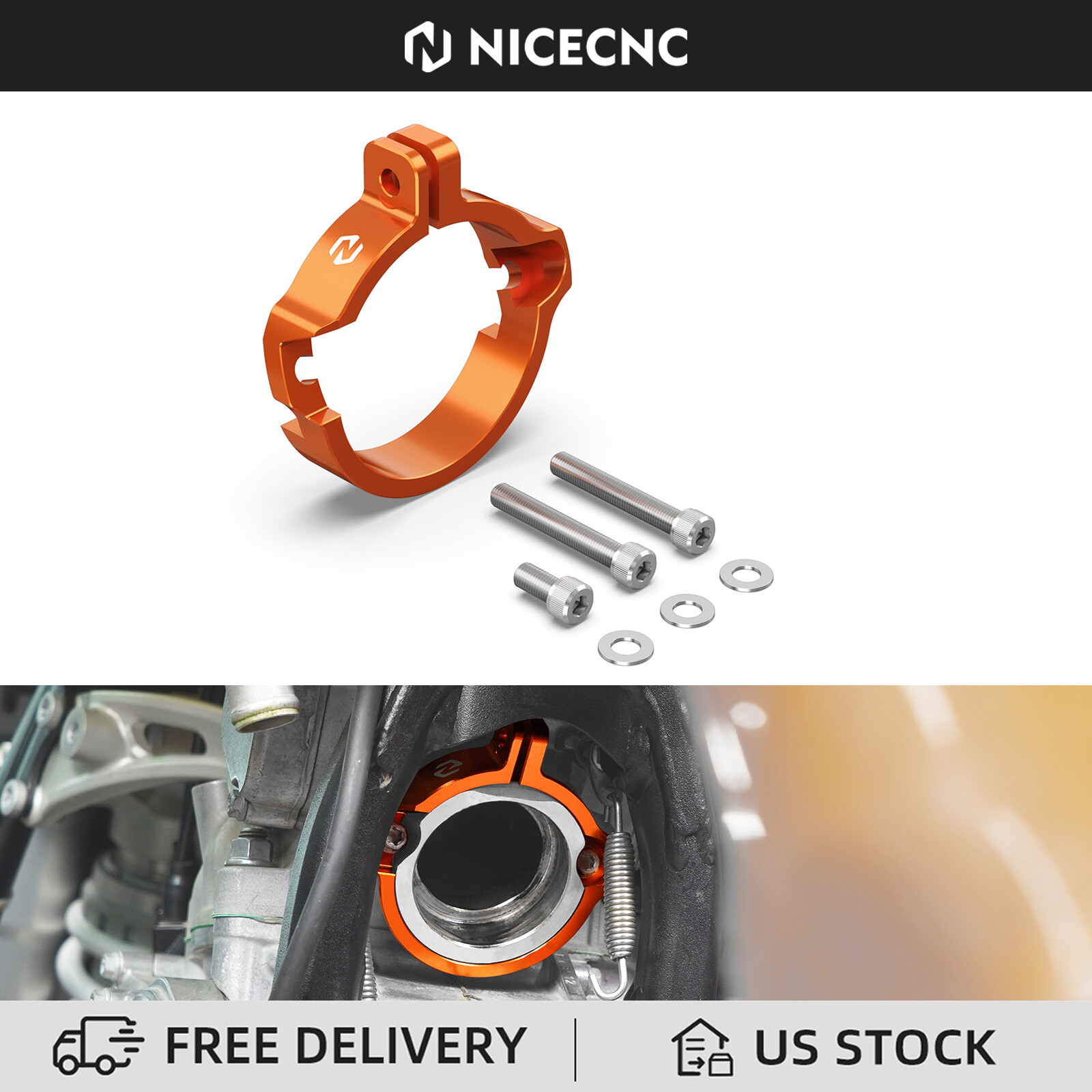 NICECNC Pipe Flange Guard Cover For KTM 250 300 XC SX 2023-2025 EXC XC-W 2024-25 NICECNC Pipe Flange Guard Cover For KTM 250 300 XC SX 2023-2025 EXC XC-W 2024-25