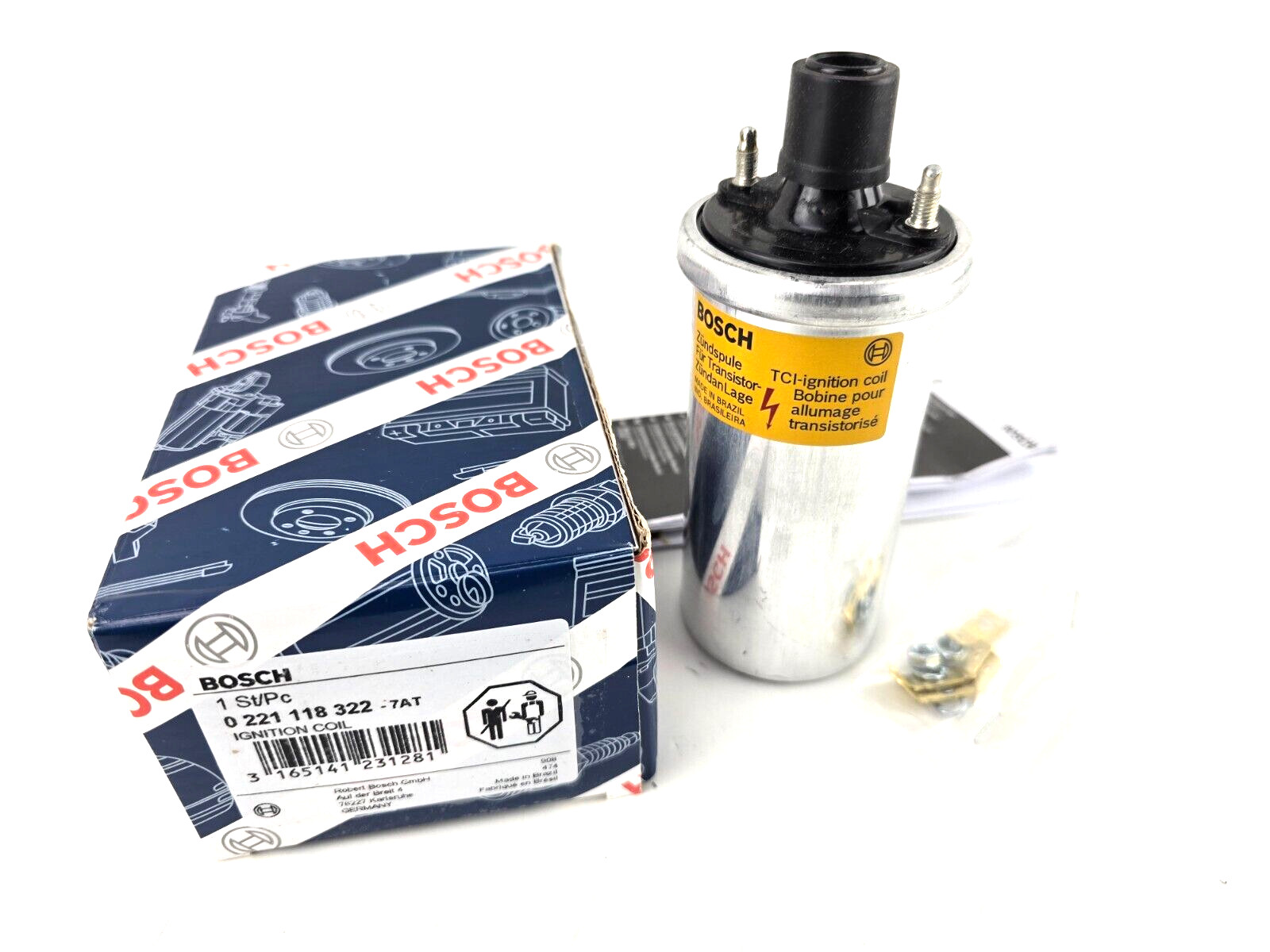 NOS Genuine Bosch Porsche Ignition Coil 911 928 968 924S 993 944 0221118322