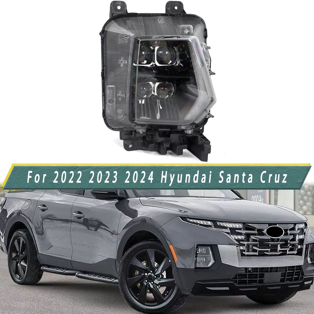 Right Passenger Side LED Headlight For 2022-2024 Hyundai Santa Cruz 92102-K5110