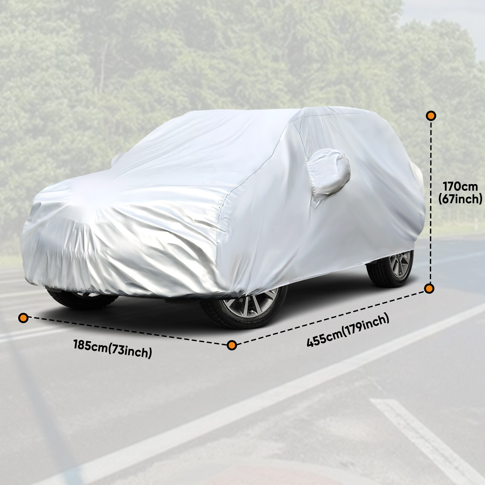 M-XXXL Full SUV Car Cover Waterproof Outdoor Dust Resistant Protection 179-228