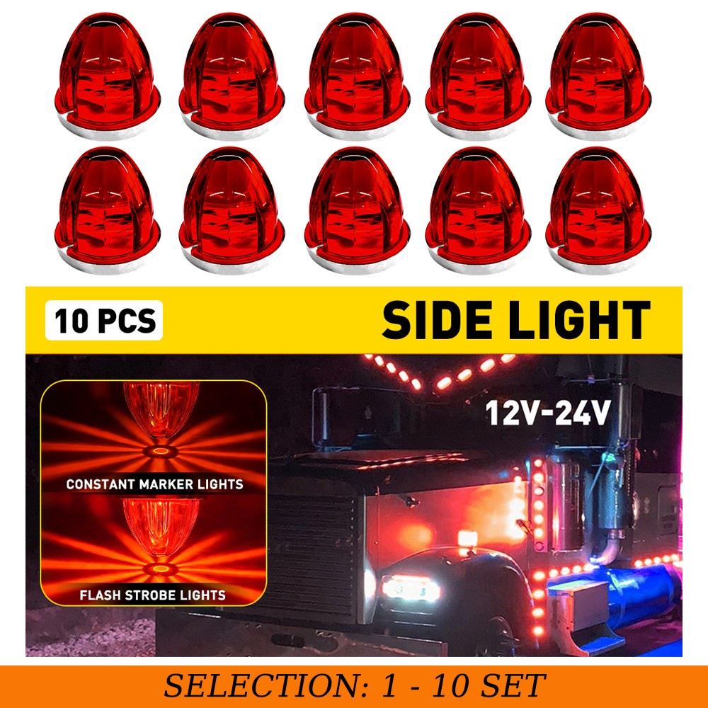 10-100x Universal Red LED Watermelon LED Side Marker Turn Signal Light Truck RV