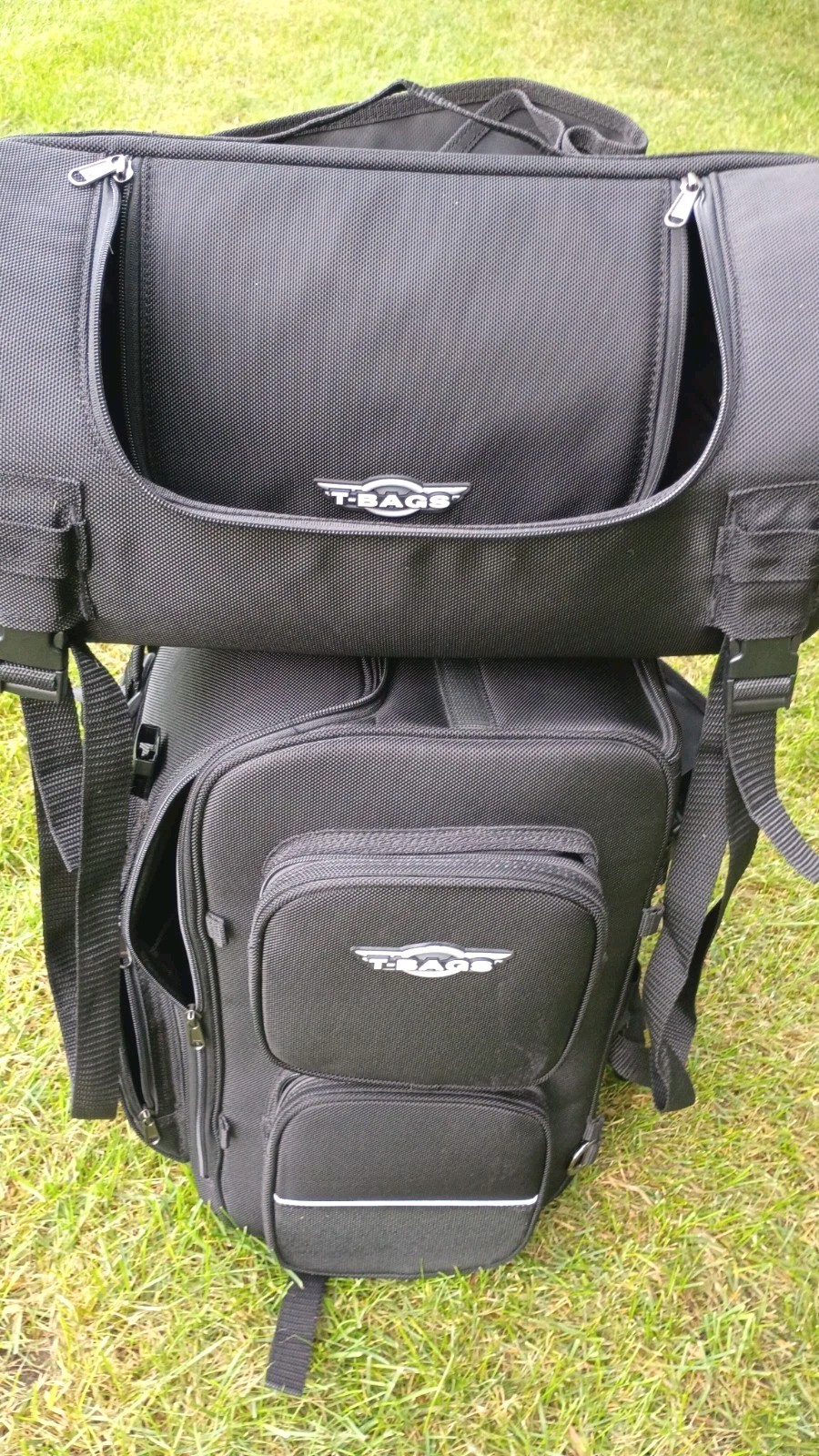 Genuine T Bags Universal Lonestar Motorcycle Luggage Nylon Tour Pack Expandable Genuine T Bags Universal Lonestar Motorcycle Luggage Nylon Tour Pack Expandable