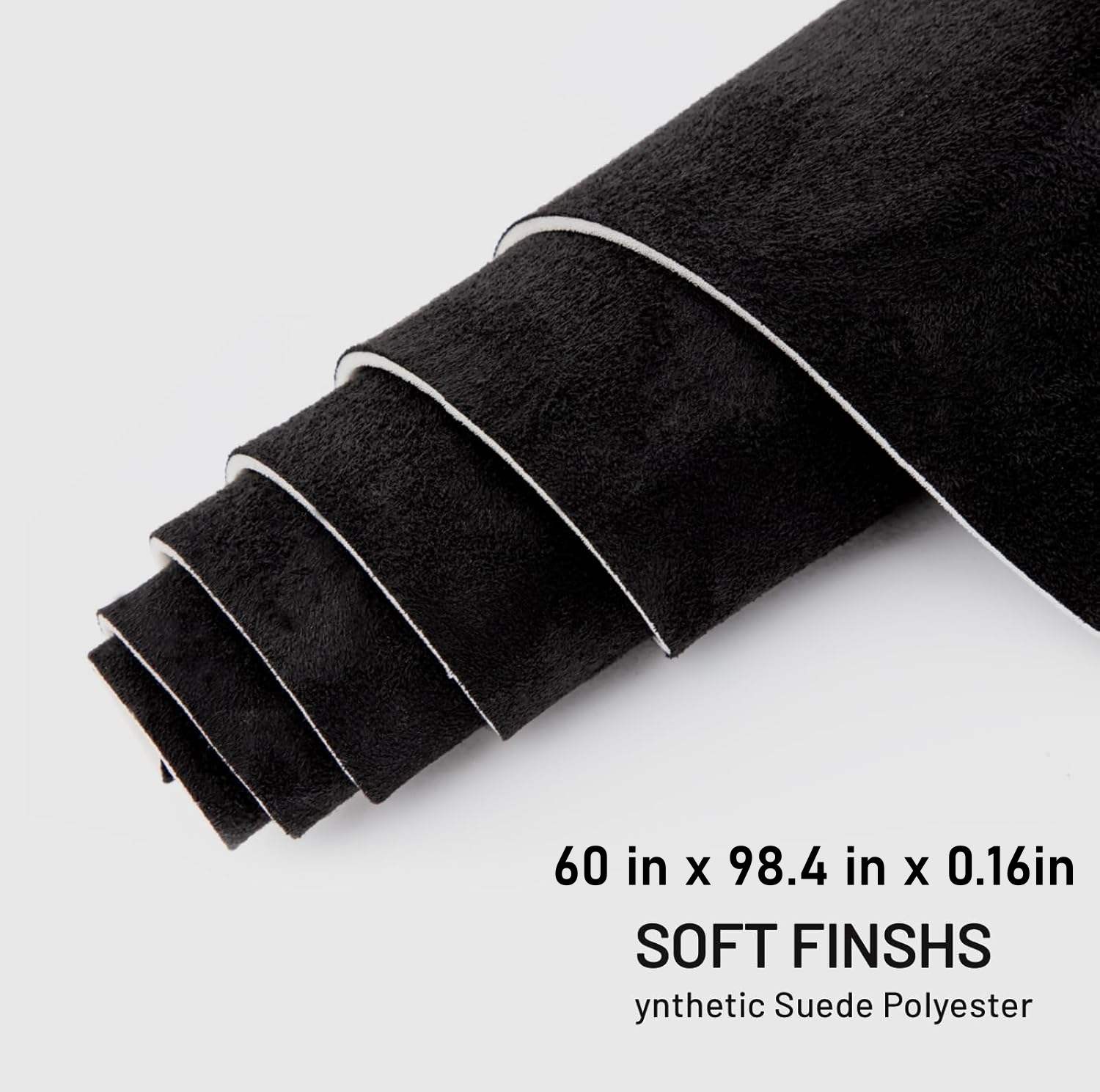 Suede Wrap Self-Adhesive Black Suede Car Interior Wrap 98in x 60in Microfiber