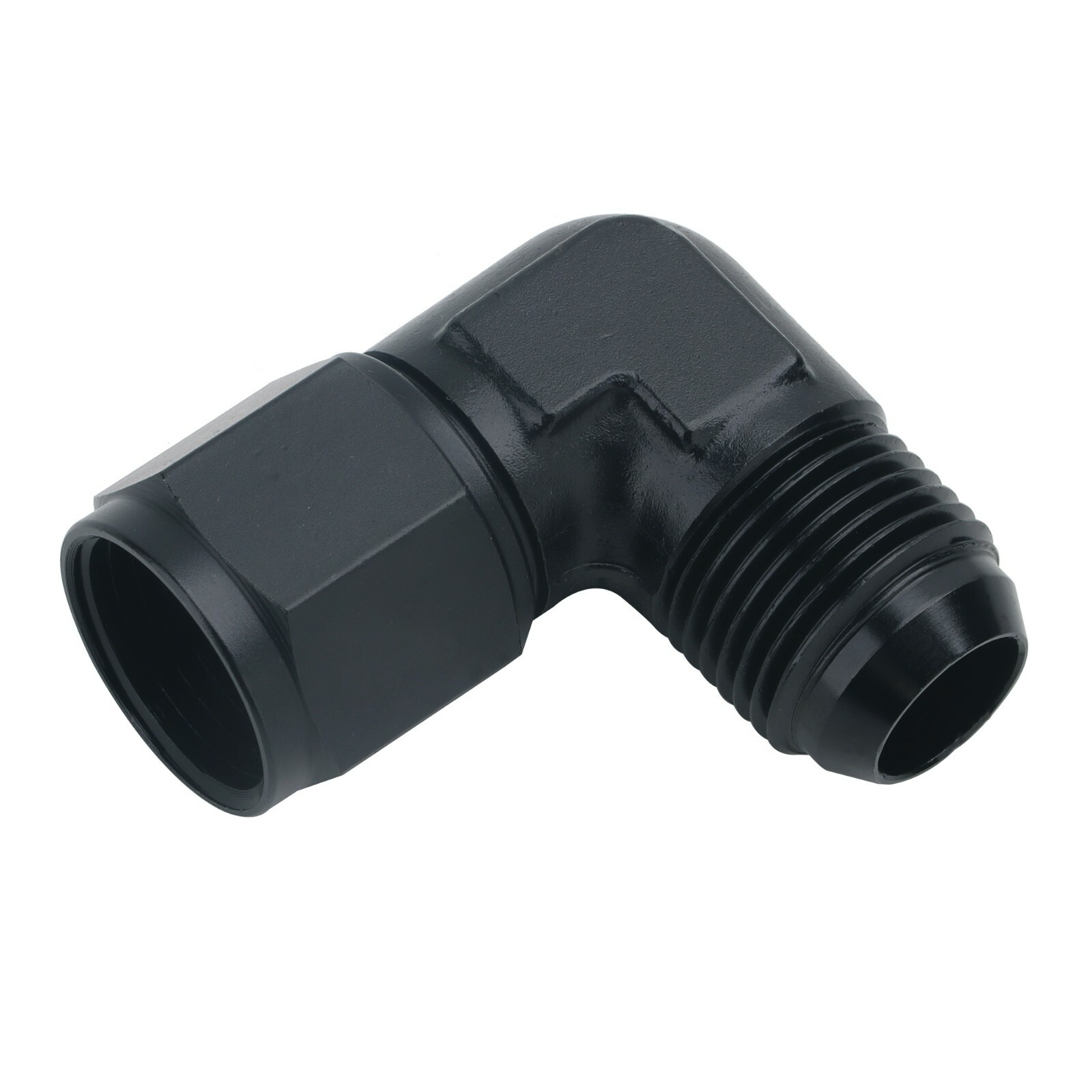 8AN Female to 8AN Male Flare Swivel Hose Fitting Adapter 90° Degree Aluminium 8AN Female to 8AN Male Flare Swivel Hose Fitting Adapter 90° Degree Aluminium