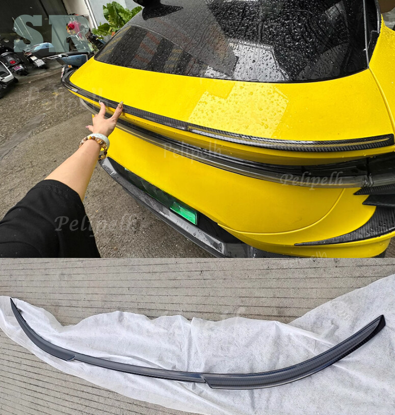 Fits Lotus Eletre 2024-26 Dry Carbon Fiber Rear Door Tail Trunk Spoiler Wing Lip