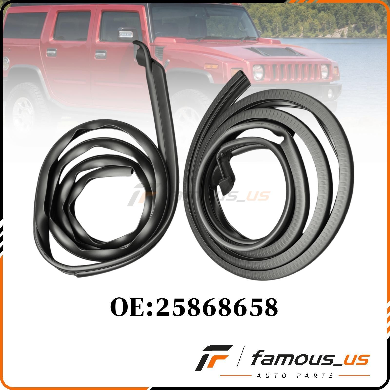 Left+Right Door Weatherstrip 25868657 25868658 For Hummer H2 2003-2009 USA