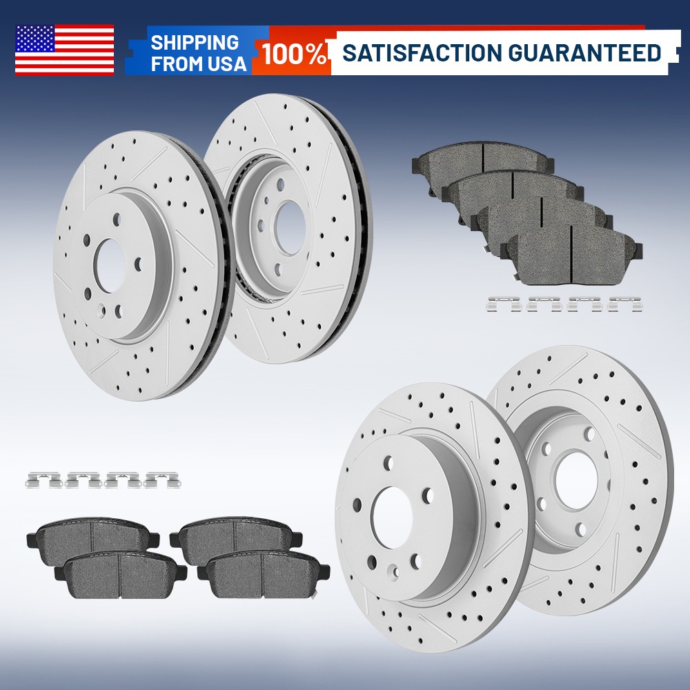 Front Rear Brake Rotors And Ceramic Pads for 2013-2017 Chevy Trax Buick Encore