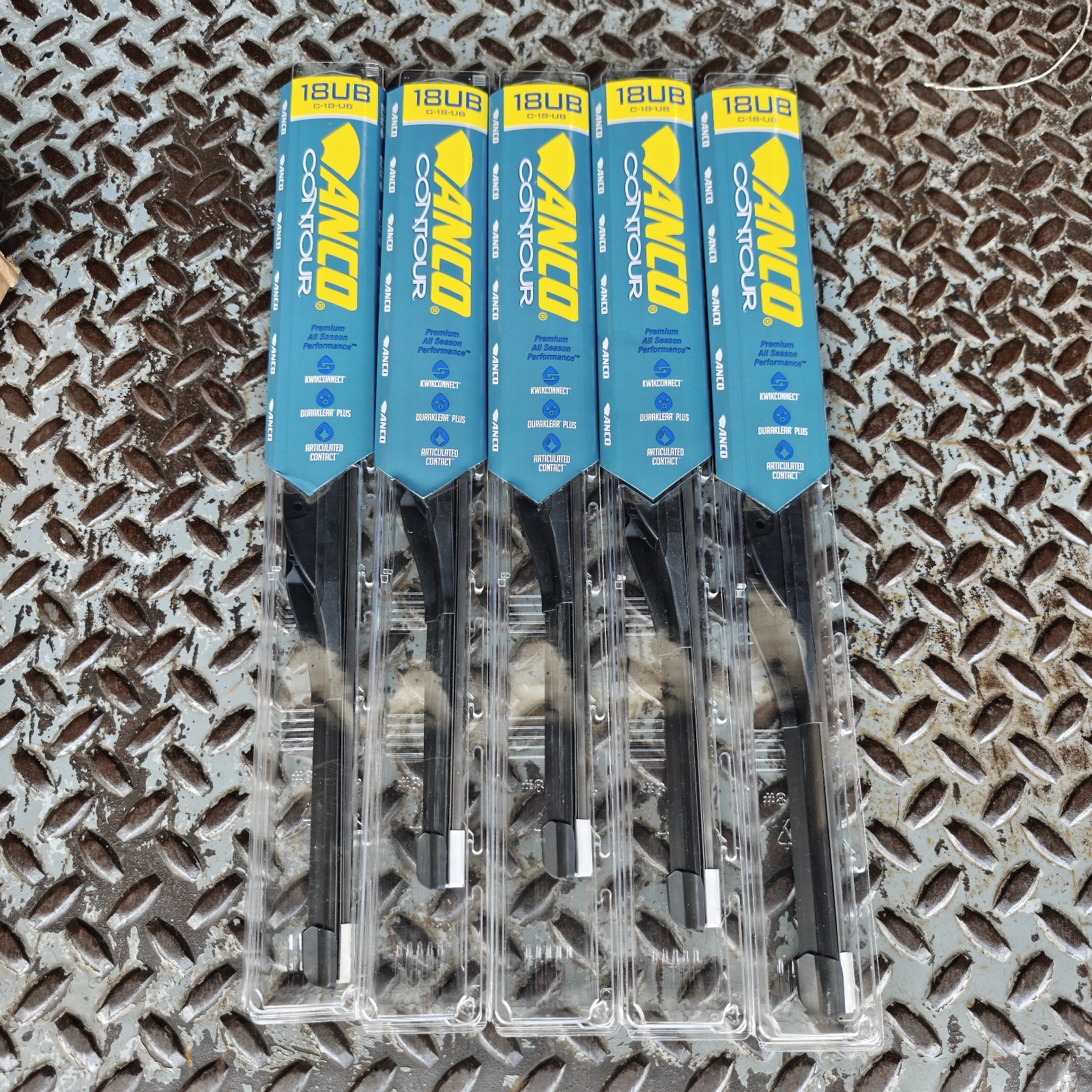 LOT OF 5 Anco Windshield Wiper Blade-Hatchback C-18-UB LOT OF 5 Anco Windshield Wiper Blade-Hatchback C-18-UB