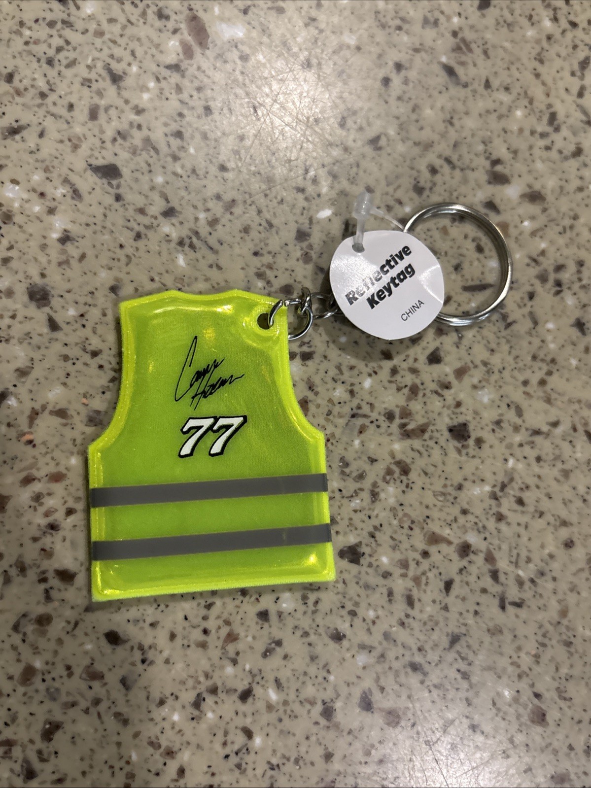 Carson Hocevar Reflective Vest Keychain Miner NASCAR Carson Hocevar Reflective Vest Keychain Miner NASCAR