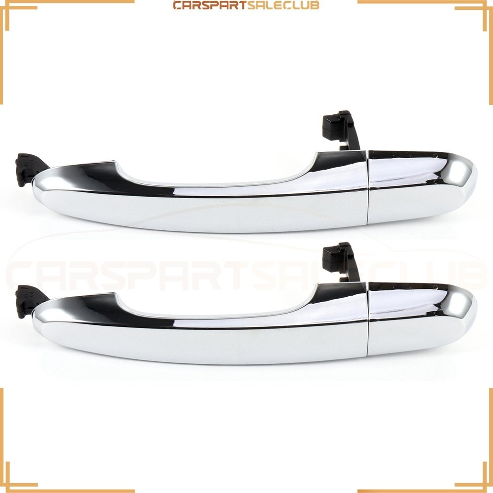 2x Silver Exterior Door Handles Rear Left Right 2011-2015 For Kia Sorento V6