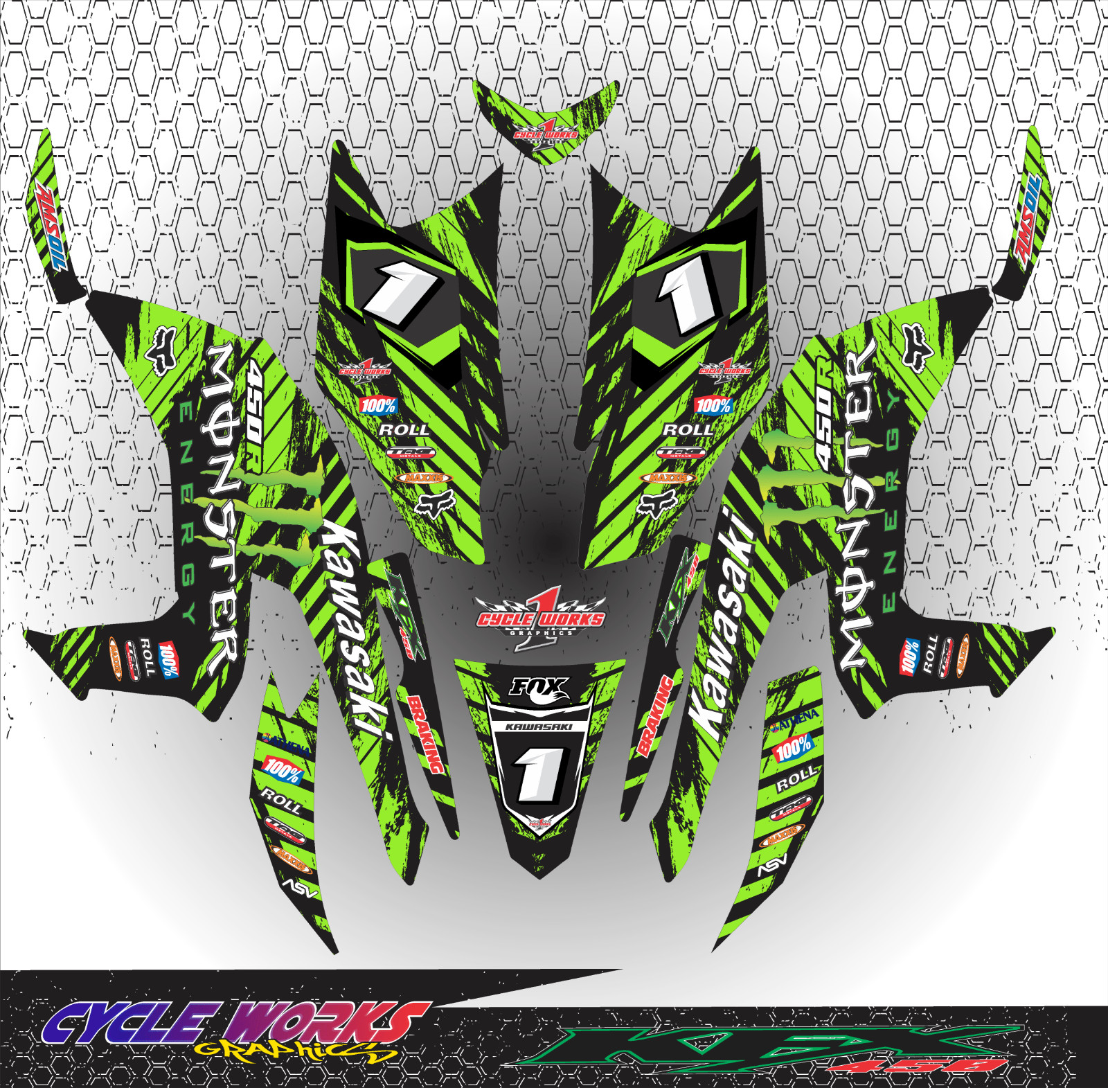 Kawasaki KFX 450 R 450R 2008-2014 CUSTOM GRAPHICS KIT DECALS STYPER