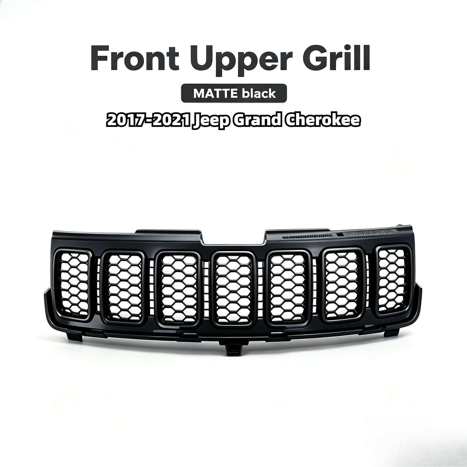 US Stock！Fit To 2017-2021 Jeep Grand Cherokee Front Upper Grill Assembly