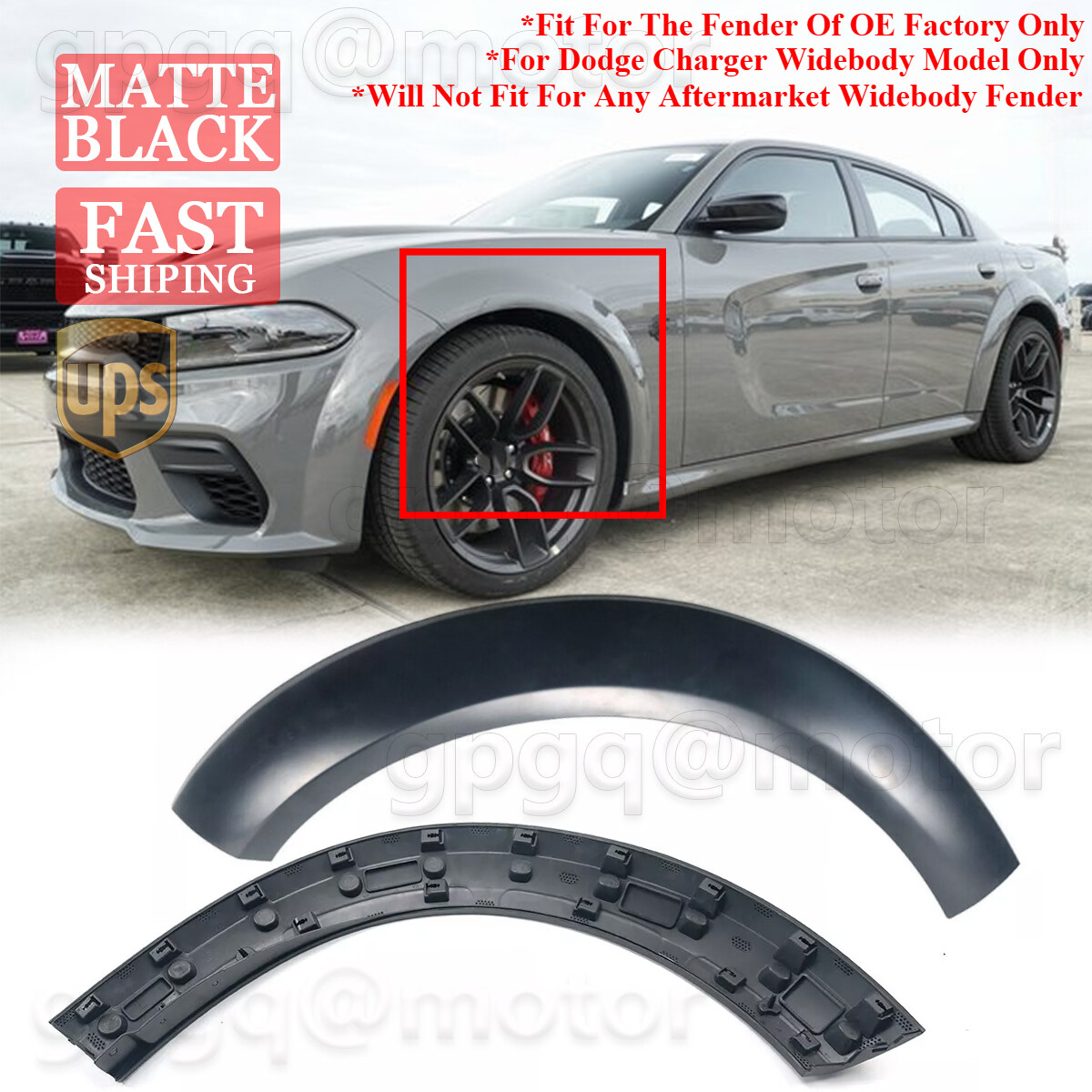 For Dodge Charger Widebody 2020-2023 Front Left Driver Side Wheel Falre Molding