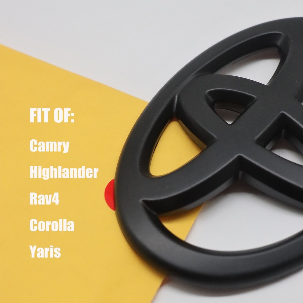1X Gloss / Matte Blackout Emblem Overlay For Camry Highlander Rav4 Corolla Yaris