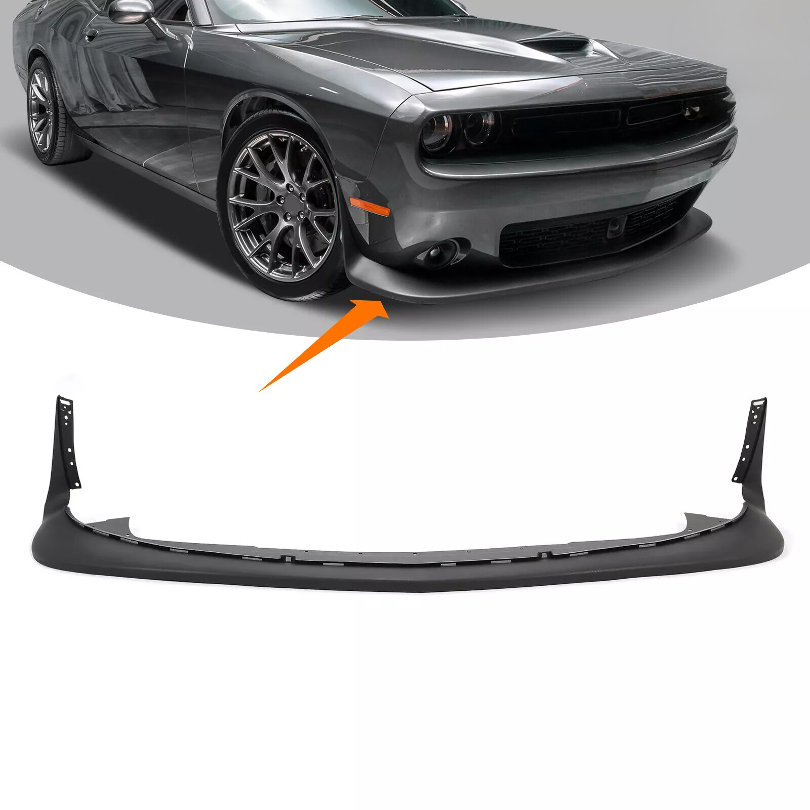 For Dodge Challenger GT & SRT & R/T 2015-2023 PP Black Front Bumper Lip Valance For Dodge Challenger GT & SRT & R/T 2015-2023 PP Black Front Bumper Lip Valance