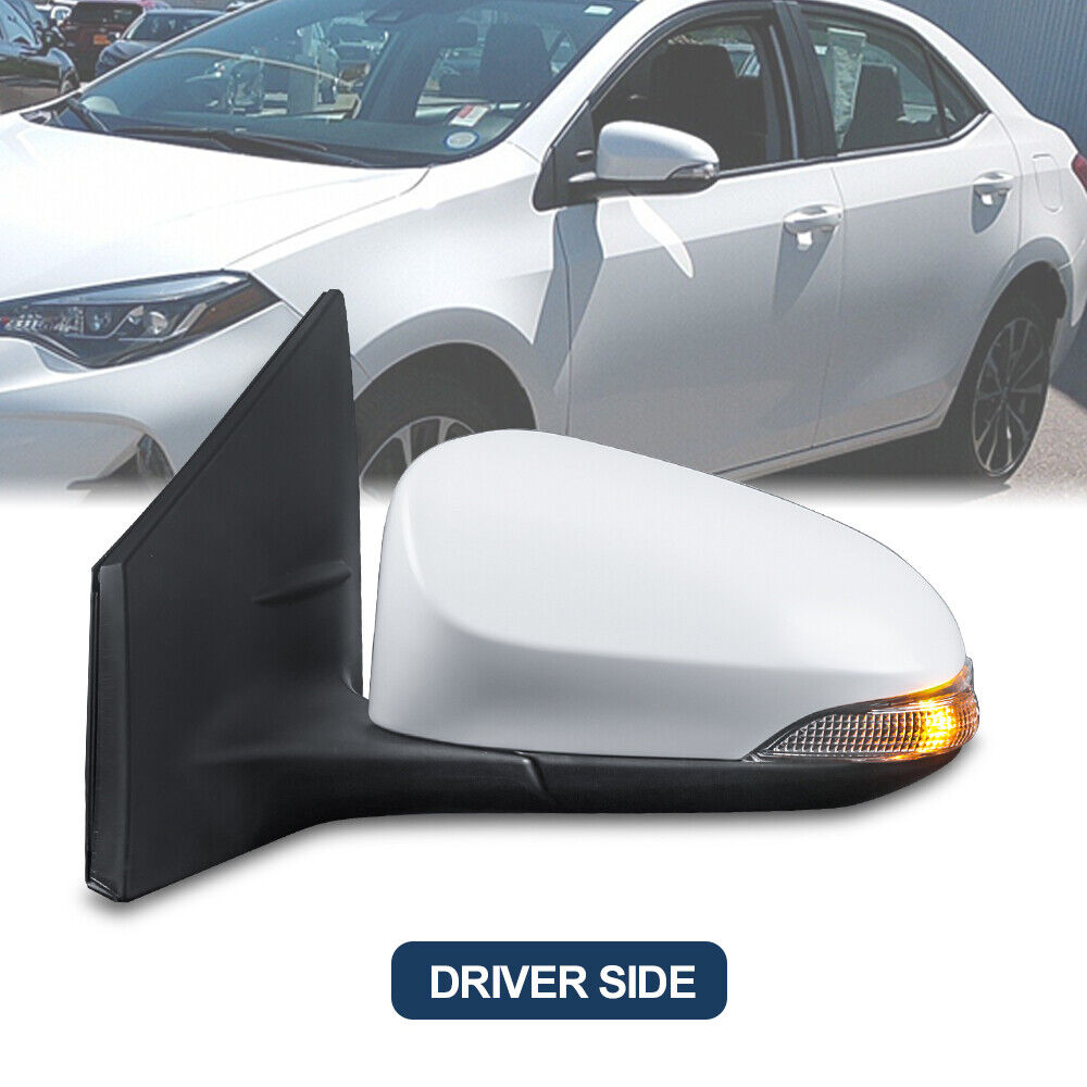Left Driver Side Power Heated Mirror & Signal Light For 2014-2019 Toyota Corolla