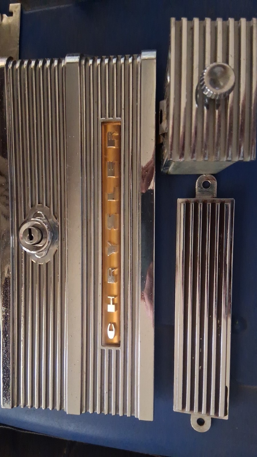 1949-50 Chrysler Imperial Glovebox W/hinge, Ashtray, And Dash Panel. 1949-50 Chrysler Imperial Glovebox W/hinge, Ashtray, And Dash Panel.