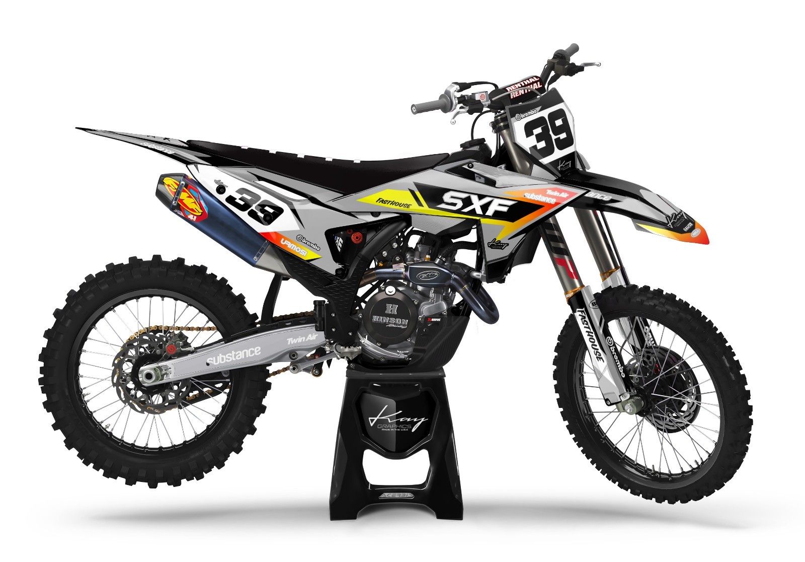 KTM Motocross Graphics Kit Dirt Bike Decals SX SX-F XC XC-F EXC - Fexi Grey
