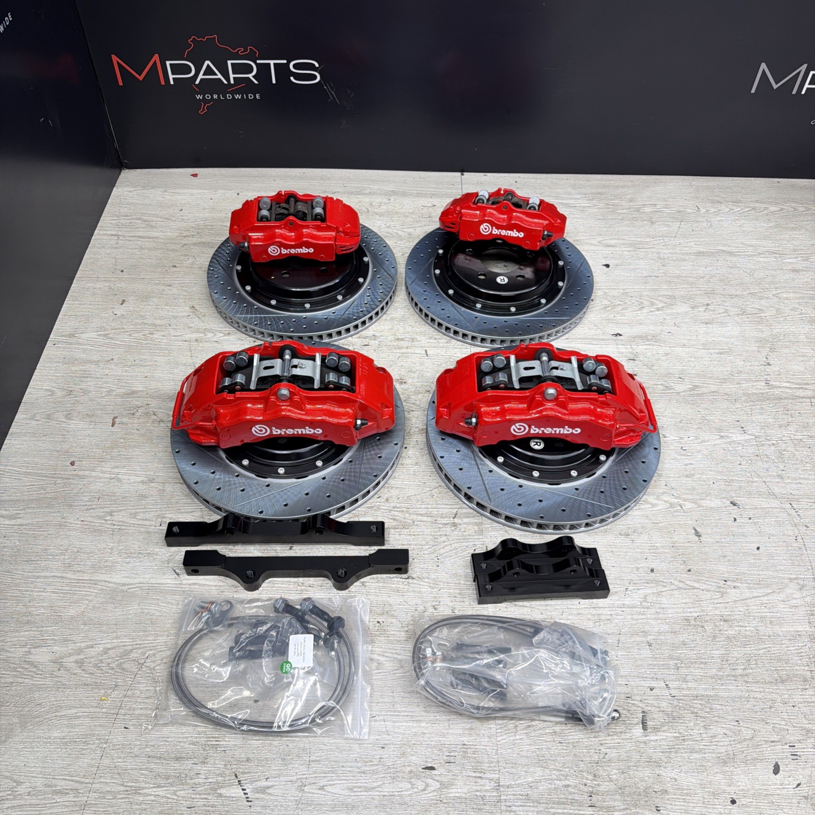 NEW 95-99 BMW E36 M3 BREMBO Big Brake Kit Red Calipers Rotors Set Plug & Play