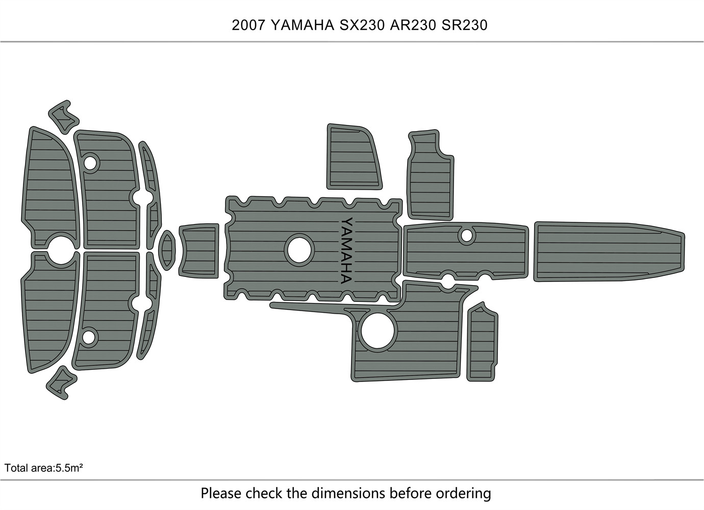 2007-2009 YAMAHA SX 230 SR 230 AR 230 DuraEVA EVA Foam Boat flooring
