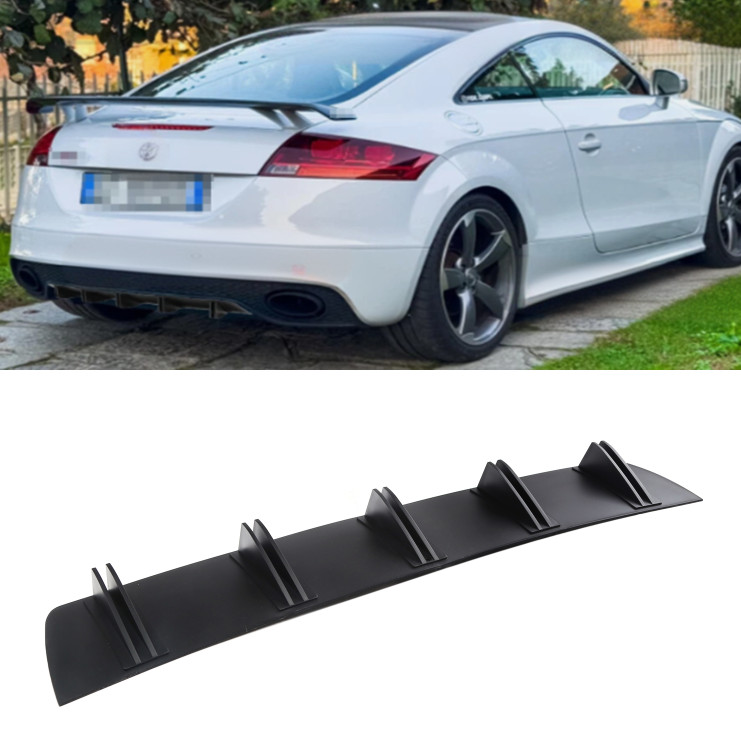 For Audi TT RS Rear Diffuser Fins Bumper Splitter Spoiler Lip Matte Black For Audi TT RS Rear Diffuser Fins Bumper Splitter Spoiler Lip Matte Black