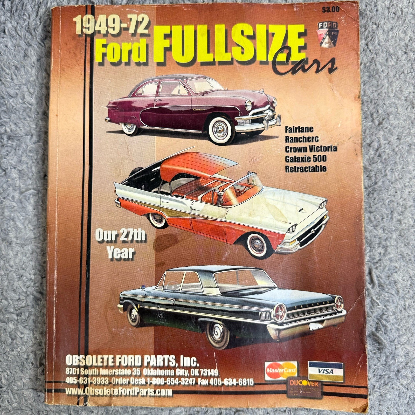 Vintage 2001 Obsolete Ford Parts Catalog 1949-1972 Fullsize Car Fairlane Galaxie