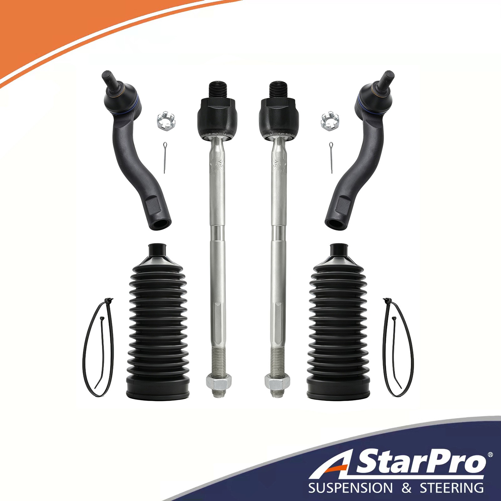 Front Outer and Inner Tie Rod End Links Kit fit for 2017-2022 Honda CR-V GAS Front Outer and Inner Tie Rod End Links Kit fit for 2017-2022 Honda CR-V GAS
