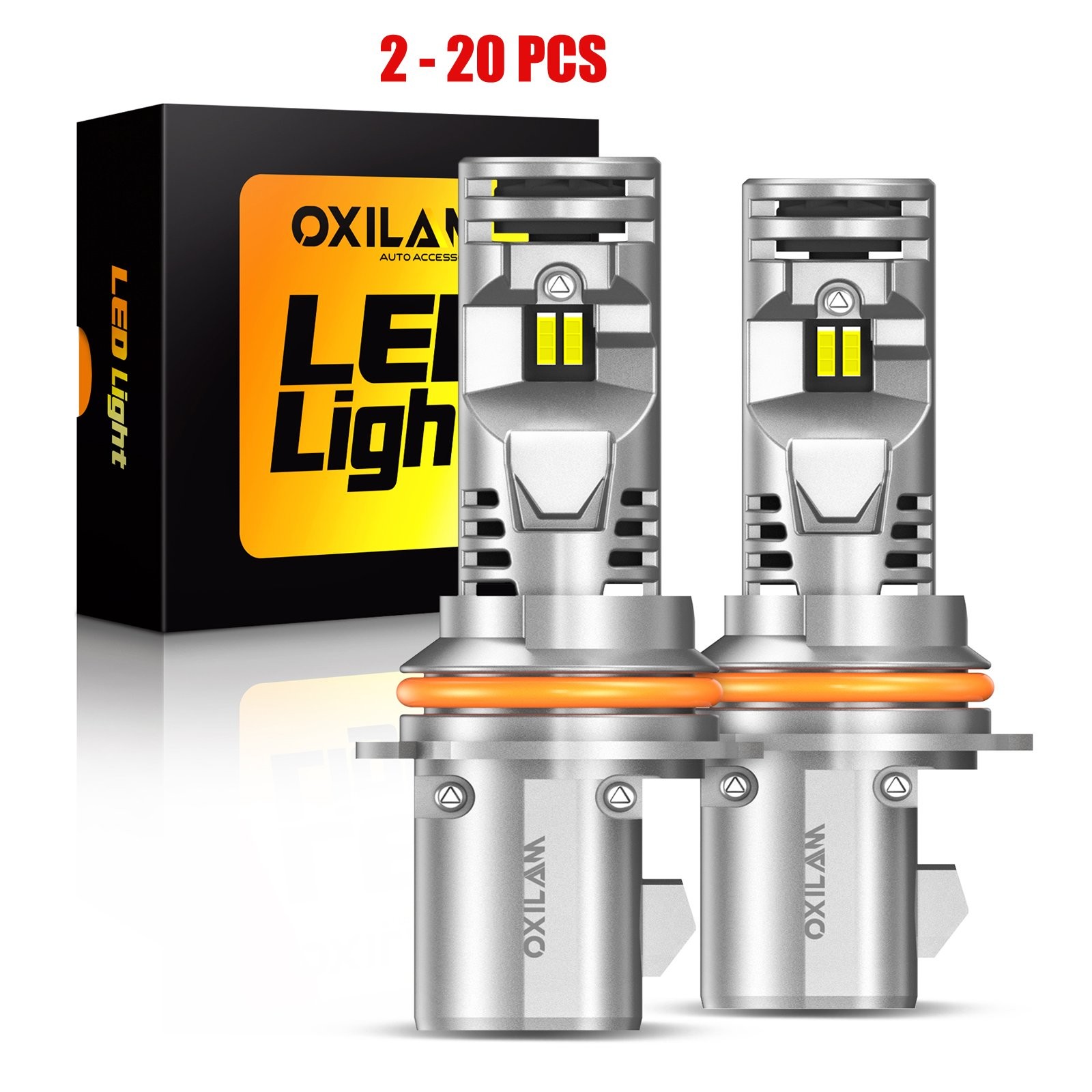2-20X OXILAM 9004 LED Headlight Bulb Hi/Low Beam White Super Bright 6500K CANBUS
