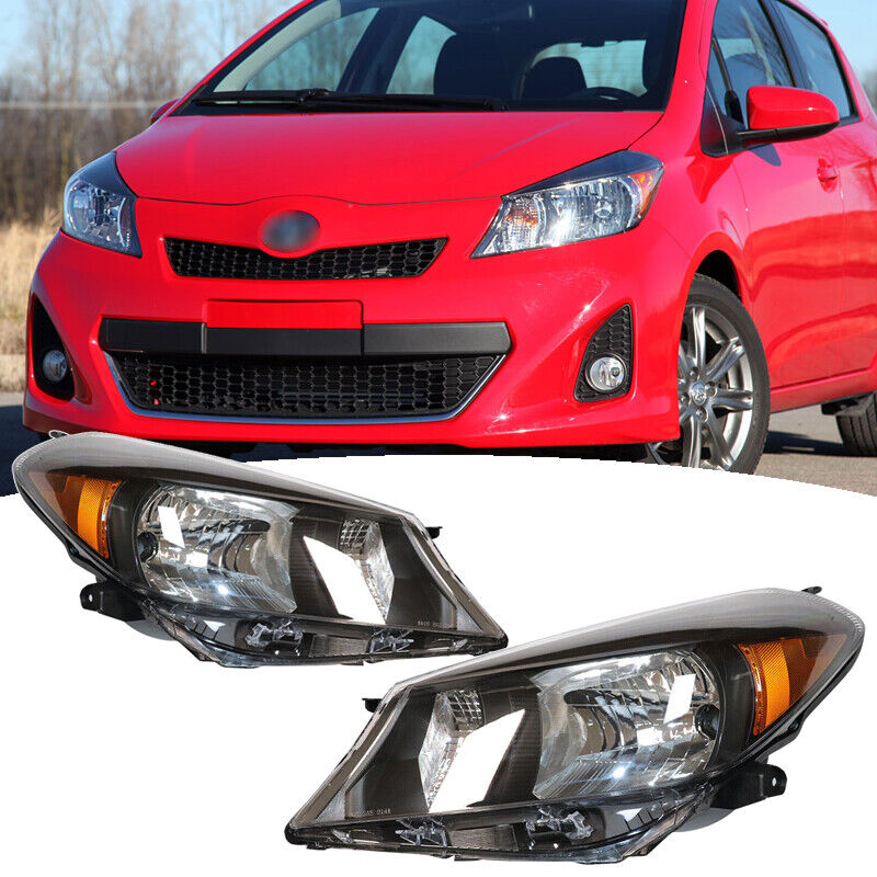 For 2012-2014 Toyota Yaris Hatchback Pair Halogen Headlights Lamp Left & Right