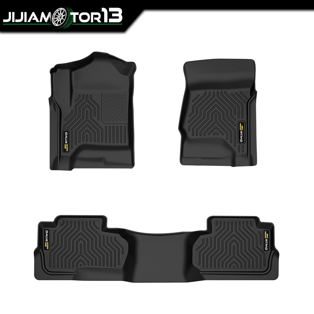 TPE Floor Mats Fit 14-19 Silverado Sierra 1500-3500 Double Cab Front & 2nd 98241