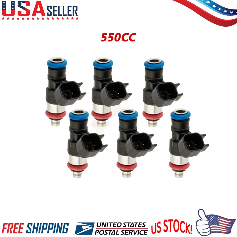 6PCS 550CC UPGRADE FUEL INJECTORS SET FOR JEEP WRANGLER 12+ 3.6L V6 HIGHZ USA 6PCS 550CC UPGRADE FUEL INJECTORS SET FOR JEEP WRANGLER 12+ 3.6L V6 HIGHZ USA