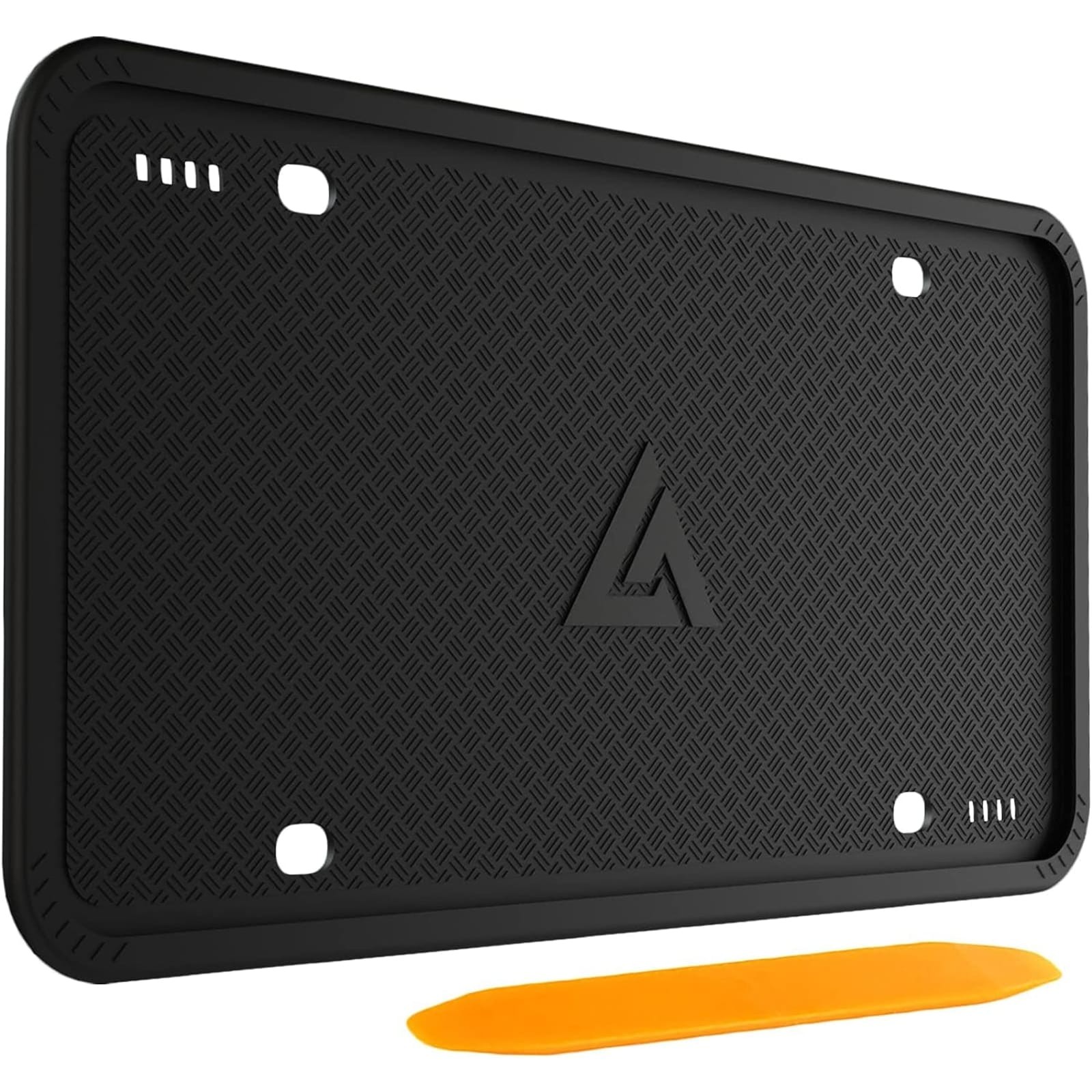 Black Silicone US License Plate Frame 1 Pack Rustproof Rattle-Free Weatherproof