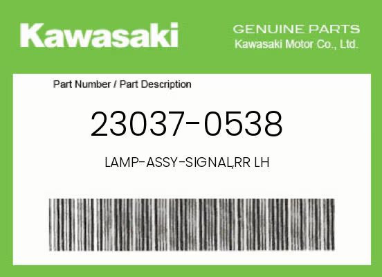 Kawasaki Genuine Lamp-Assy-Signal,Rr Lh - 23037-0538 Kawasaki Genuine Lamp-Assy-Signal,Rr Lh - 23037-0538