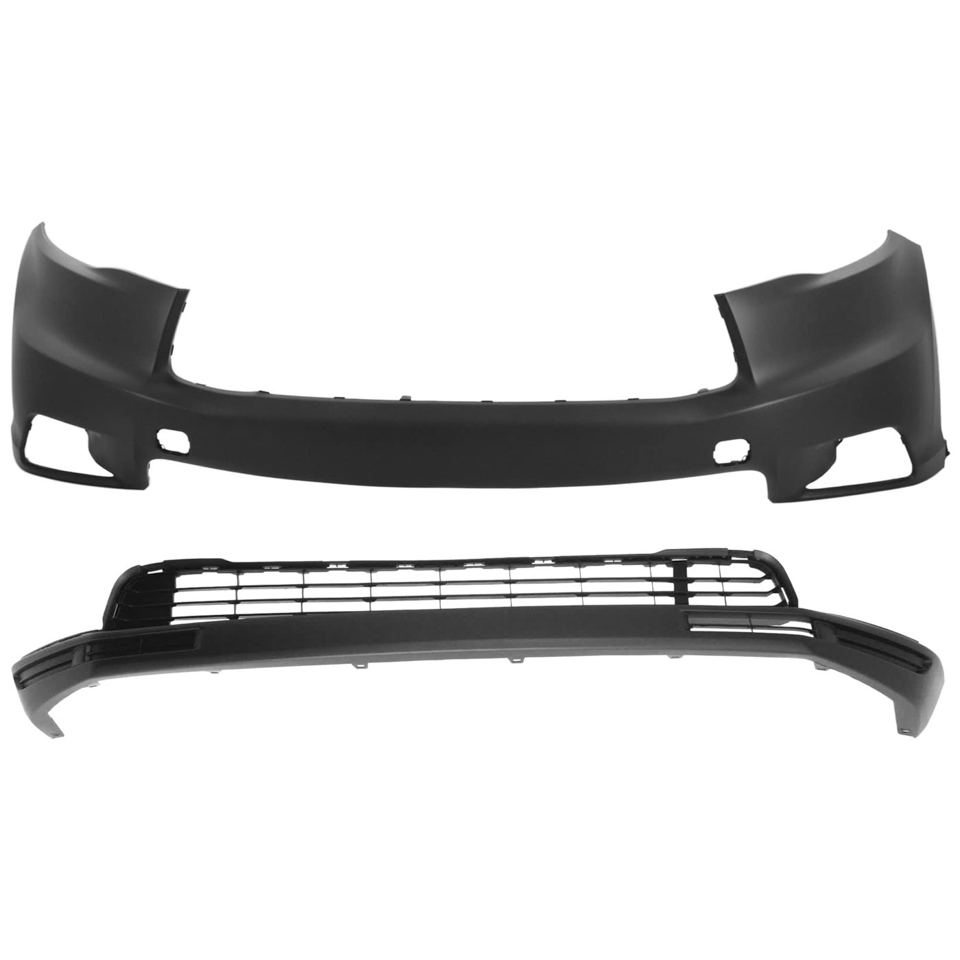 Set of 2 Bumper Covers Front Upper for Toyota Highlander 2014-2016 Pair