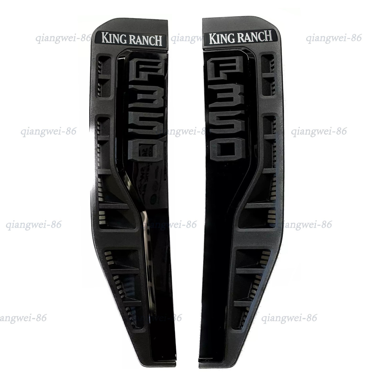 Pair DRIVER &PASSANGER Vent Badge For 2023-2026 F350 Kingranch Emblems Black