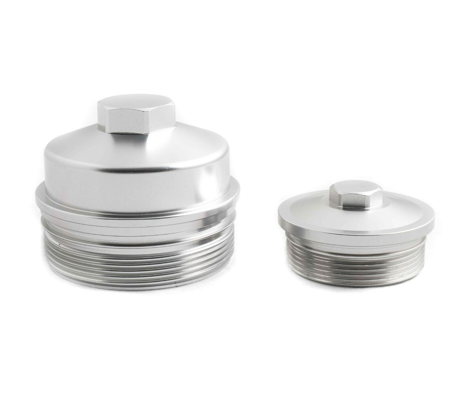 Rudy\'s Billet Aluminum Oil & Fuel Filter Caps For 2003-07 Ford 6.0L Powerstroke 