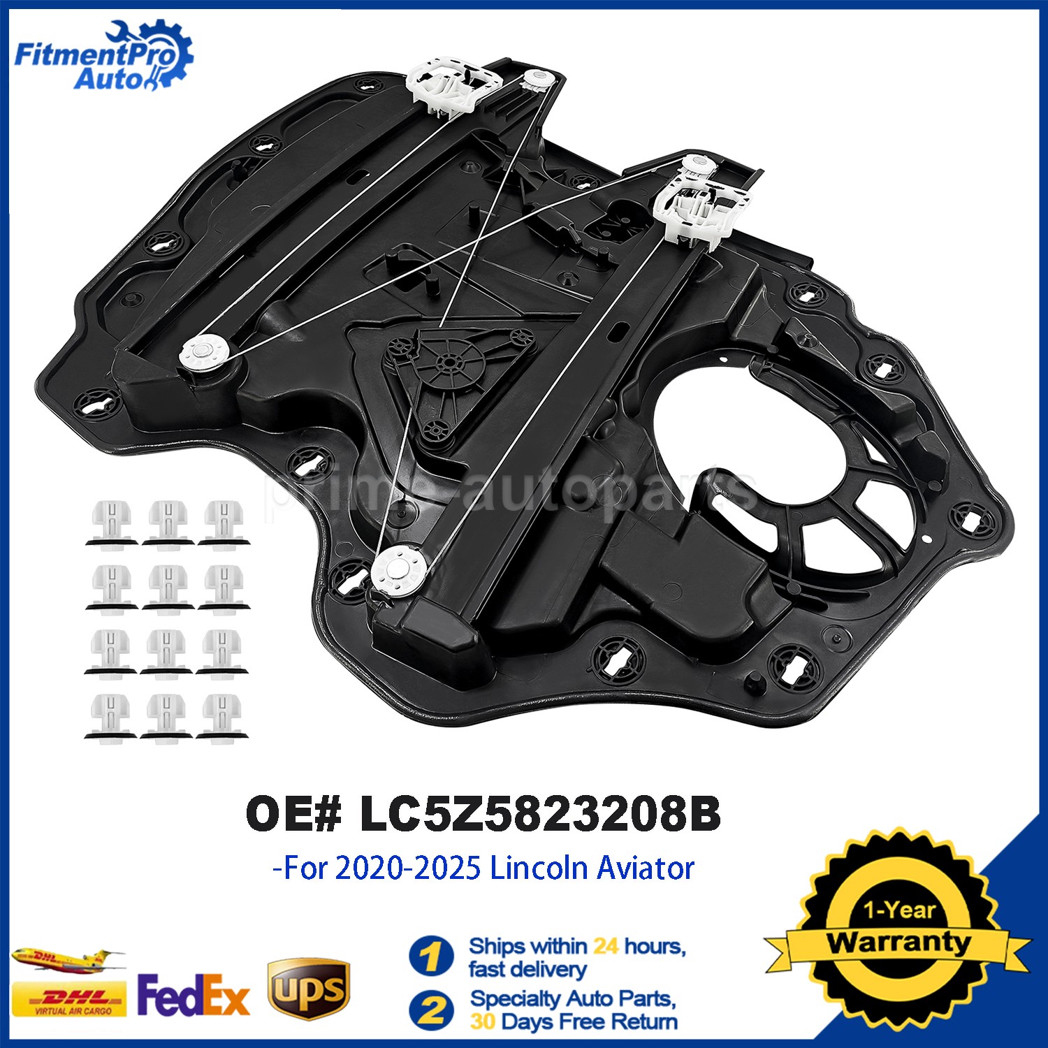 Front Right Door Window Glass Regulator LC5Z5823208B For Lincoln Aviator 2020-25