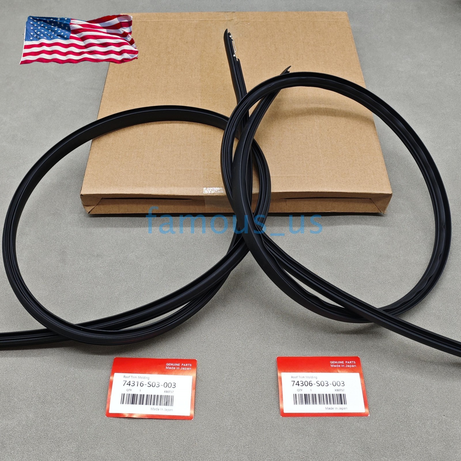 OEM Left & Right Roof Drip Molding Weatherstrip Fits For 1996-2000 Honda Civic
