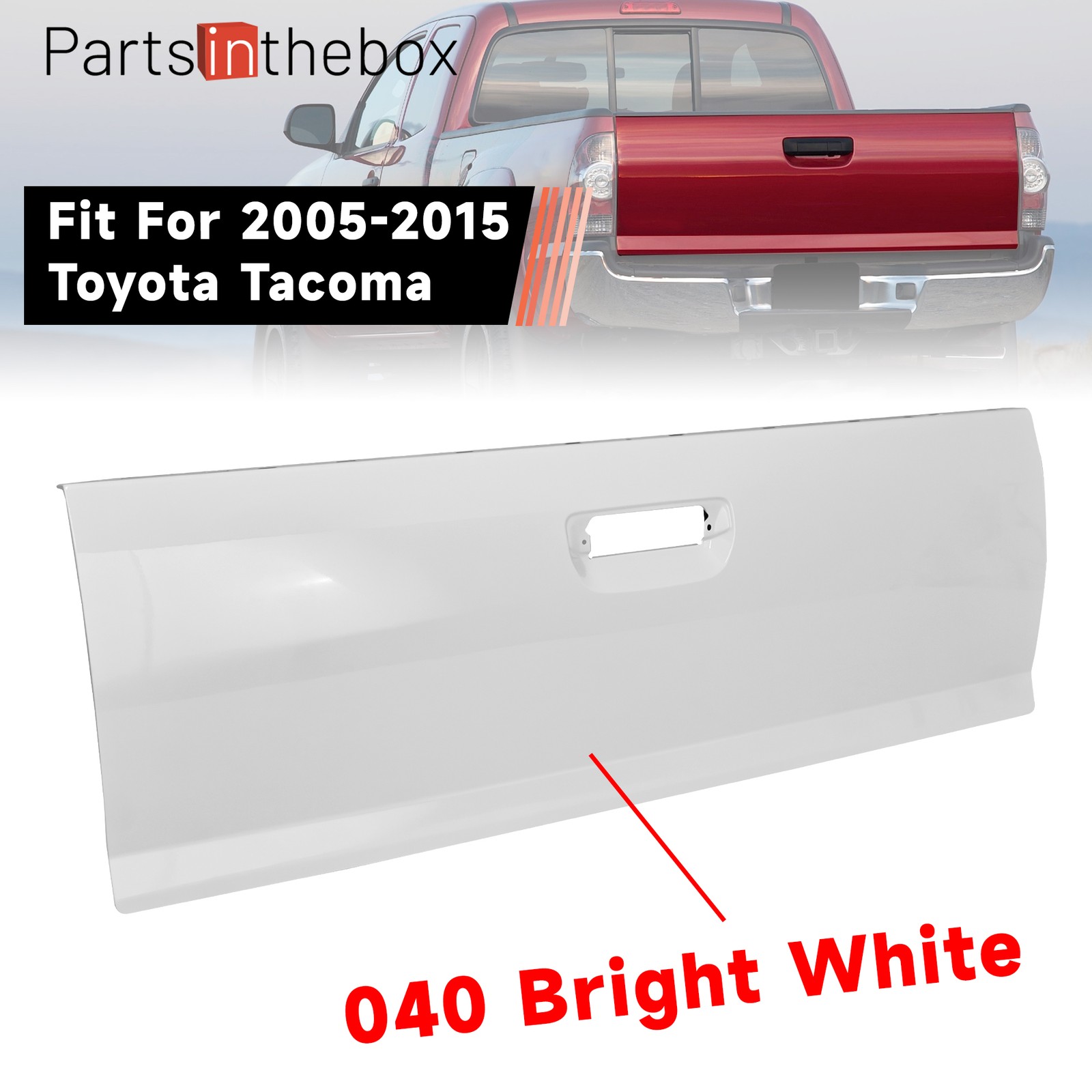 New 040 Painted Super White SteelFor 2005-2015 Toyota Tacoma Tailgate Shell