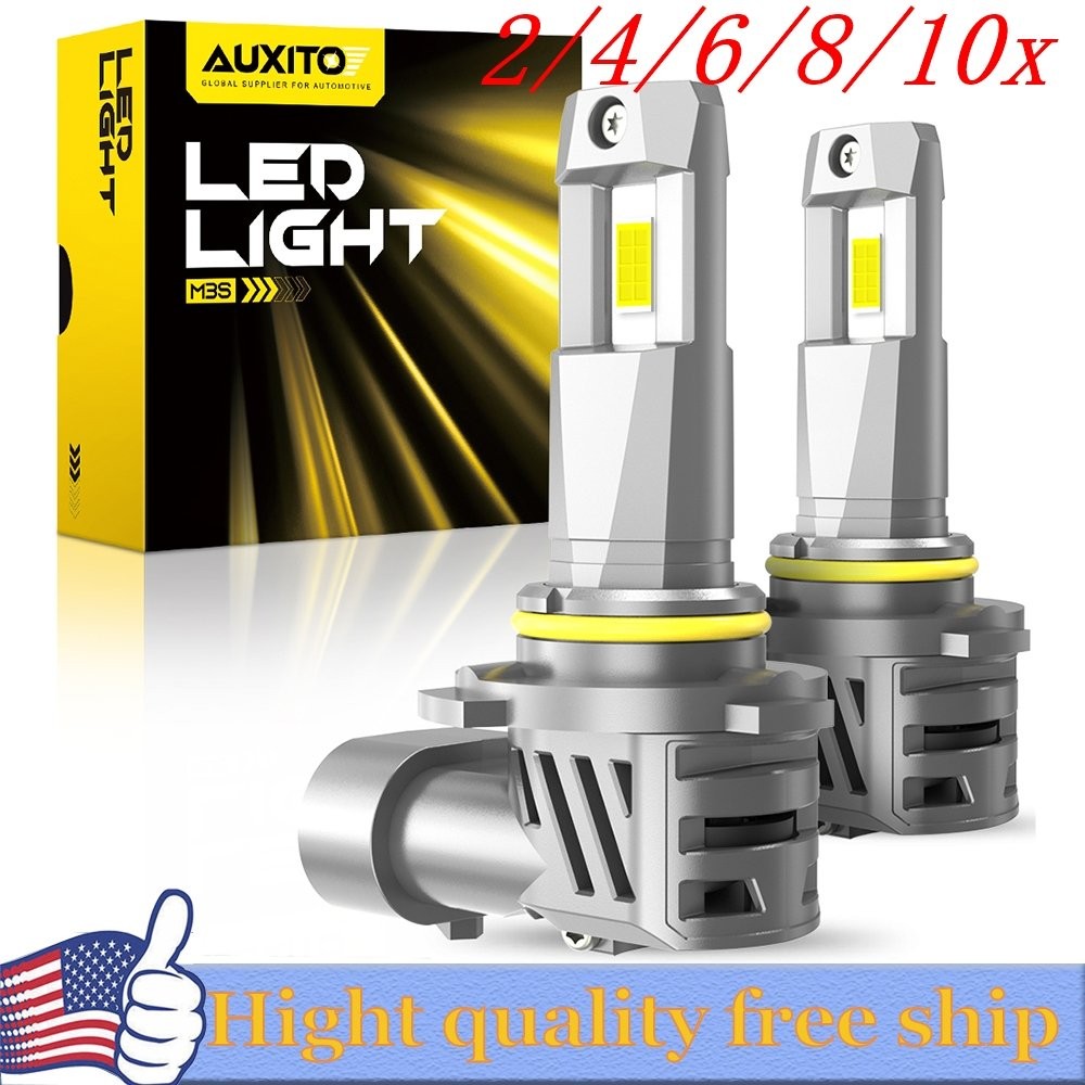 2/4X AUXITO 9005 LED Headlight Kit High Low Beam Bulb Brighter 6500K White M3S