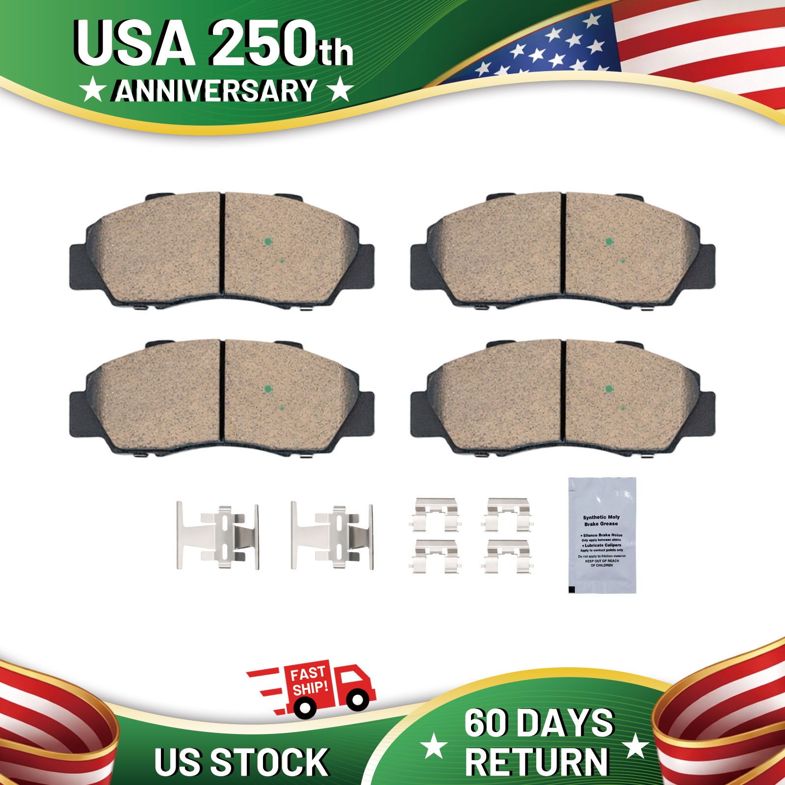 Front Ceramic Brake Pads Set low dust for Honda CR-V Acura Legend D503 Front Ceramic Brake Pads Set low dust for Honda CR-V Acura Legend D503