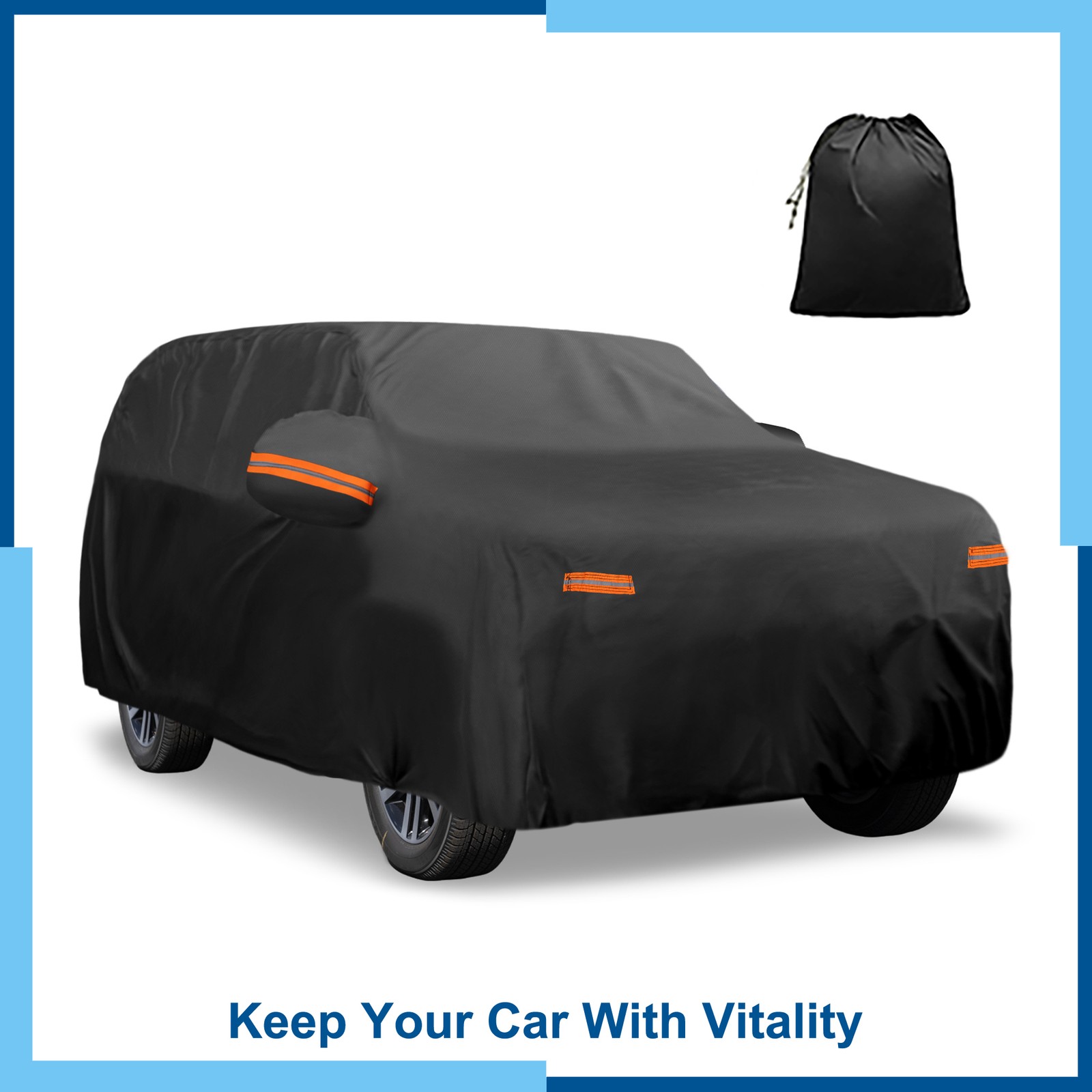 1x Waterproof Car Cover with Driver Door Zipper for Toyota 4Runner 210D-PU Black 1x Waterproof Car Cover with Driver Door Zipper for Toyota 4Runner 210D-PU Black