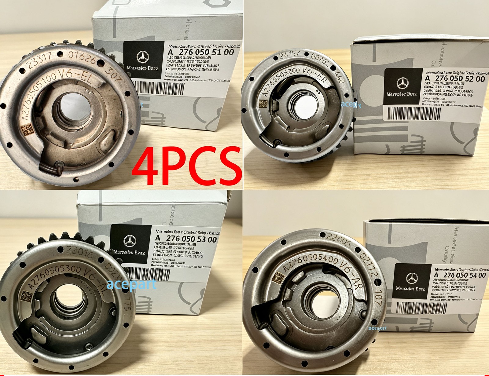 4PCS Camshaft Adjuster Set For Mercedes Benz W212 W221 W166 M276 3.0L 3.5L NEW