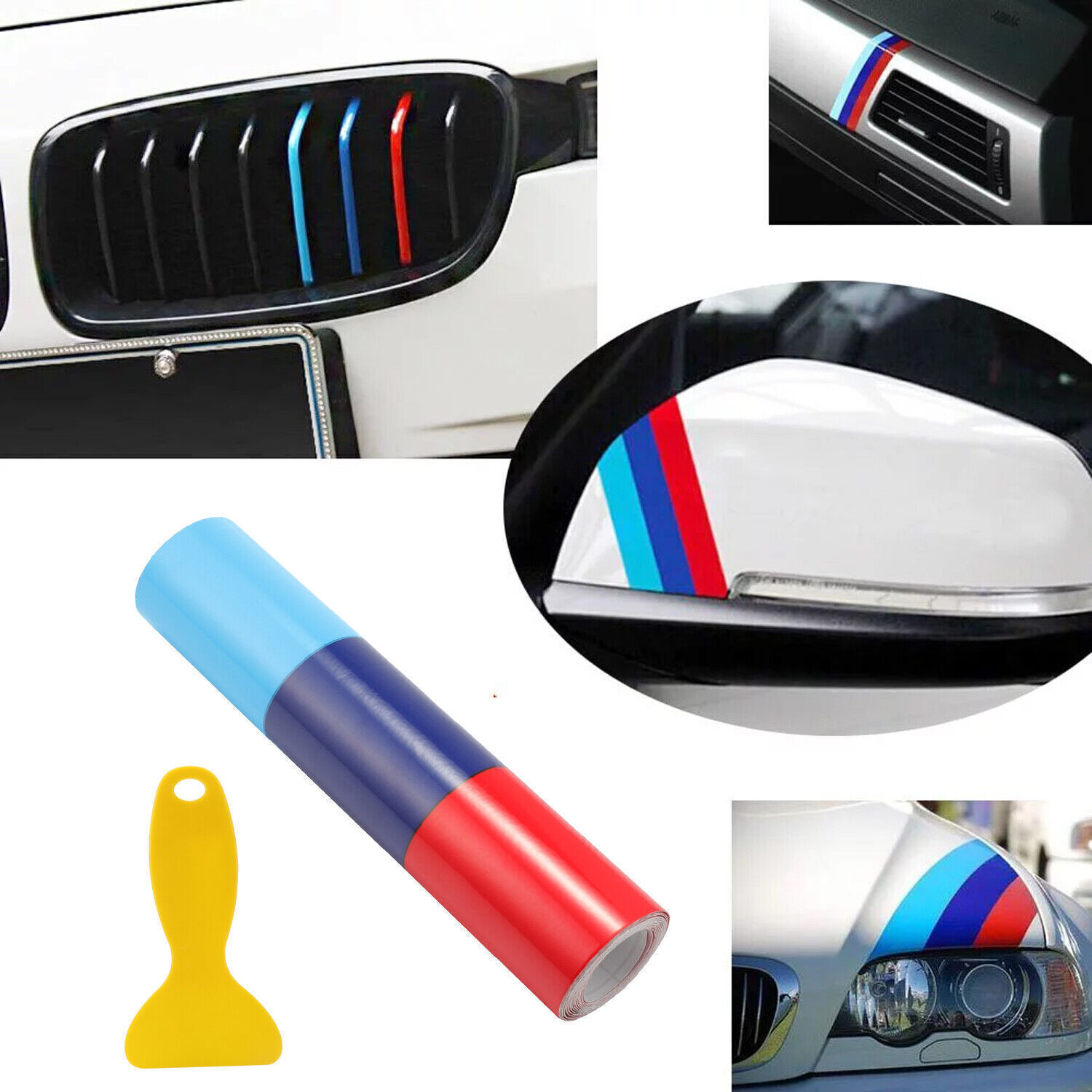 Auto M-Colored Stripe Sticker Car Vinyl Decal Racing For BMW M3-M6 3 5 6 &