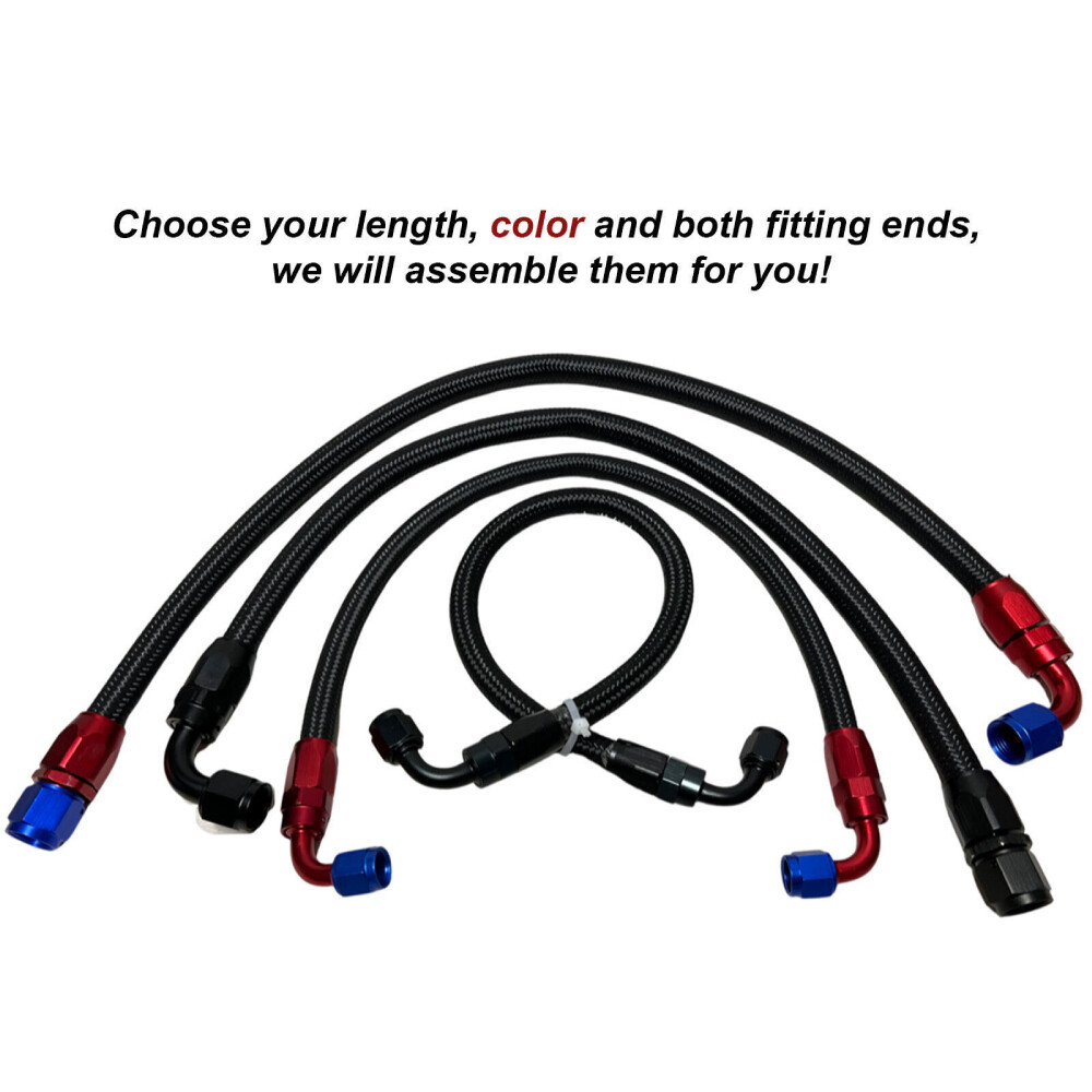 AN4 AN6 AN8 AN10 Nylon Braided CPE Fuel Hose Oil Fuel Gas Line with CPE Fitting